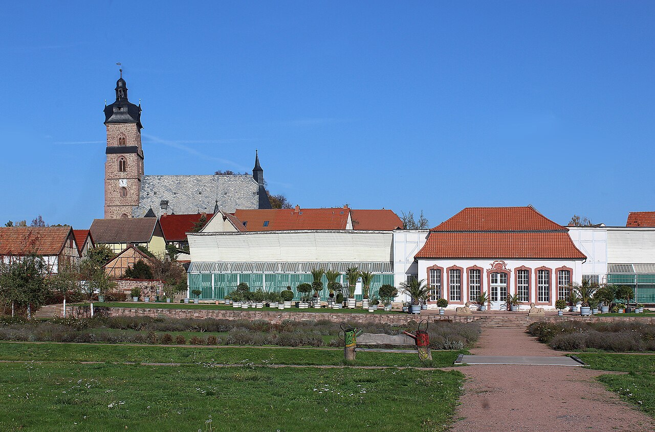 Rokoko-Orangerie Bendeleben (Rokoko-Orangerie mit verglasten Flügeln), Bendeleben, Kyffhäuserland, Thüringen