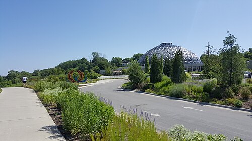 Geodätisches Gewächshaus, Greater Des Moines Botanical Garden (Botanical Center), Des Moines, Iowa