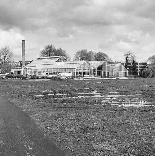 Restaurant De Kas, ehemaliges Gewächshaus der städtischen Gärtnerei (Frankendael Park), Amsterdam-Oost, Nordholland — Restaurant De Kas, ehemaliges Gewächshaus der städtischen Gärtnerei — Ansicht 2