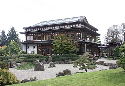 Pflanzenpavillon des Japanischen Gartens „Kōfuku no niwa“, Bad Langensalza, Bad Langensalza, Thüringen — Bad Langensalza, Japanese garden, main building