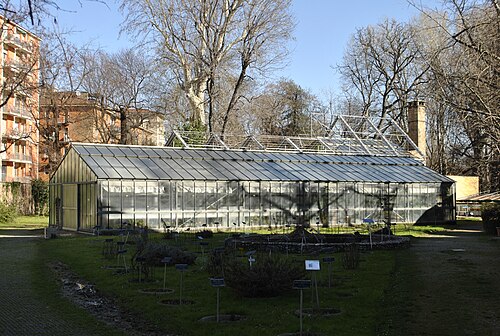 Tropen- und Sukkulentengewächshäuser (Serra Lodi) des Orto botanico der Universität Bologna, Bologna, Emilia-Romagna — Orto botanico di Bologna
