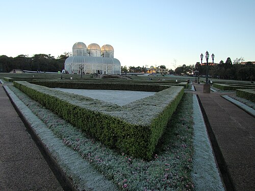 クリチバ植物園の温室, パラナ州クリチバ — Geada cobrindo o Jardim Botânico de Curitiba, capital do Estado do Paraná, Sul do Brasil.