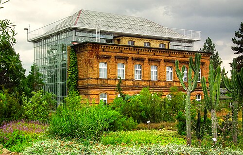 Großes Tropenhaus und Victoriahaus, Botanischer Garten Halle, Halle (Saale), Sachsen-Anhalt — Botanischer Garten
