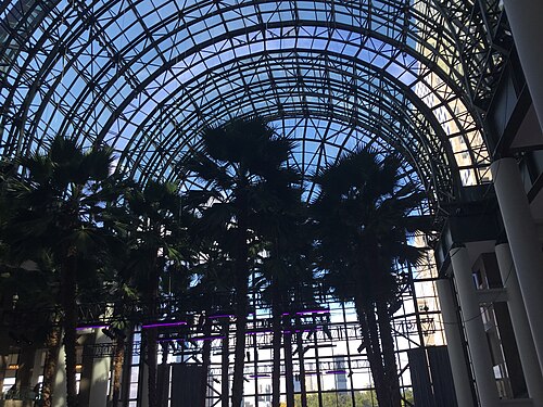 Winter Garden Atrium (Brookfield Place), Battery Park City, Manhattan, New York — The interior of the Winter Garden Atrium in October 2021