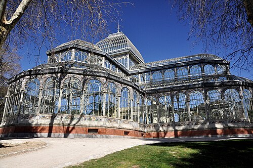 Palacio de Cristal, Retiro-Park, Madrid — Het palacio de Cristal in het Buen Retiro Park in Madrid, Spanje