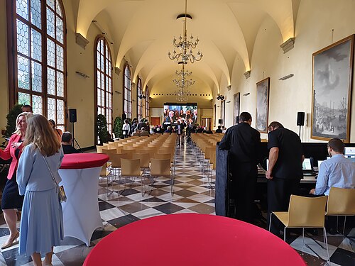 Nouvelle Orangerie du Jardin royal du Château de Prague (Nová oranžerie), Prague, Hradčany — Inside the Renaissance building - the Ball Game Hall (sometimes also called the Great…