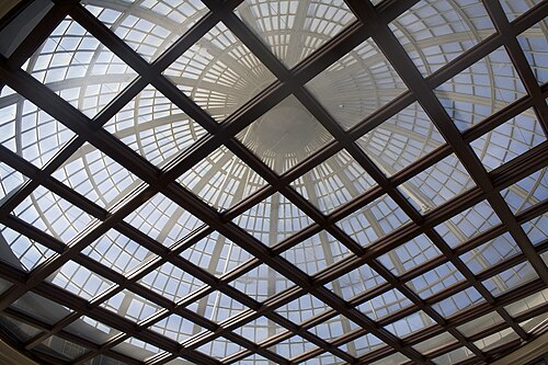 Ron Kagan Wildlife Interpretive Gallery (Schmetterlingsgarten und Freiflug-Voliere), Detroit Zoo, Royal Oak, Michigan — Detroit Zoo Aviary (interior dome)