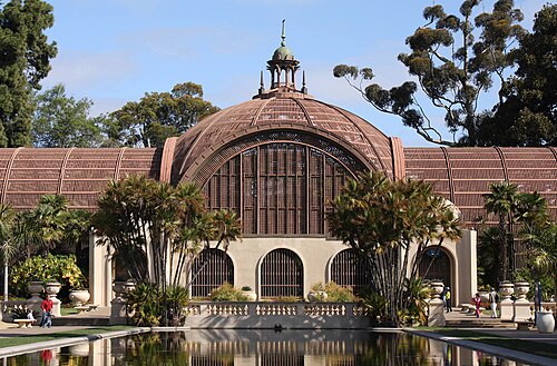 バルボア・パークのボタニカル・ビルディング（ラスハウス）, サンディエゴ、カリフォルニア州 — Balboa Park Botanical Building, San Diego, California