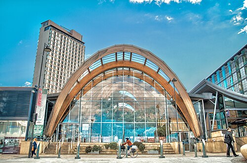 Sheffield Winter Garden, Sheffield — As seen from Tudor Square.