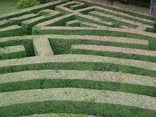 Orangerie et serres de la Villa Pisani, Stra, Vénétie — Veduta del labirinto di Villa Pisani