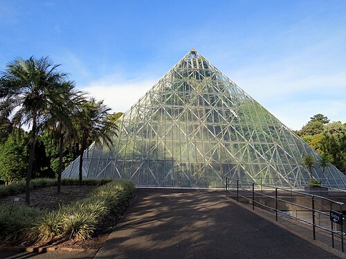 Pyramid Glasshouse (Tropical Centre), Royal Botanic Garden, Sydney, New South Wales — Royal Botanic Gardens, Sydney, Australia - July 2013, by David Berkowitz