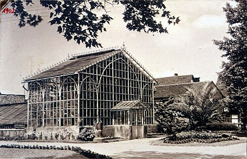 Gewächshaus für tropische Nutzpflanzen, Witzenhausen (Universität Kassel), Witzenhausen, Hessen — The greenhouse for tropical plants at the Deutsche Kolonialschule, Witzenhausen, in 1902