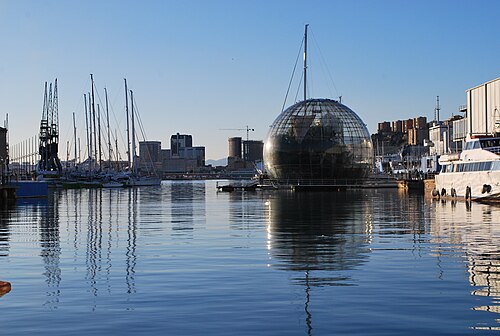 Biosfera, die Glasblase von Renzo Piano (La Bolla), Genua, Ligurien