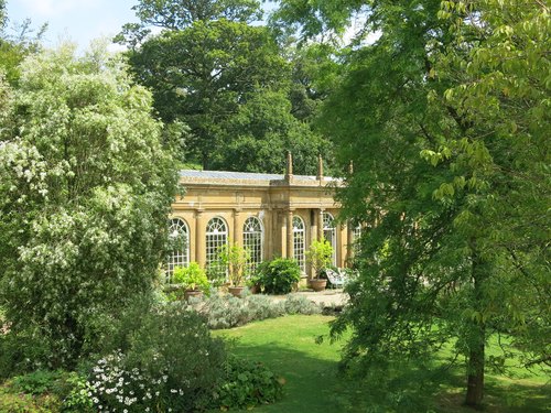 Orangerie, Mapperton Gardens, Mapperton, bei Beaminster (Dorset)