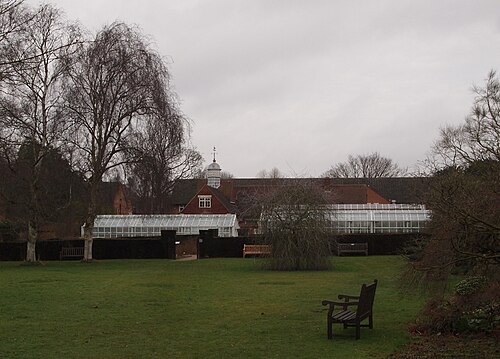 Gewächshäuser des Botanischen Gartens der Universität Leicester, Oadby, Leicester (Leicestershire)