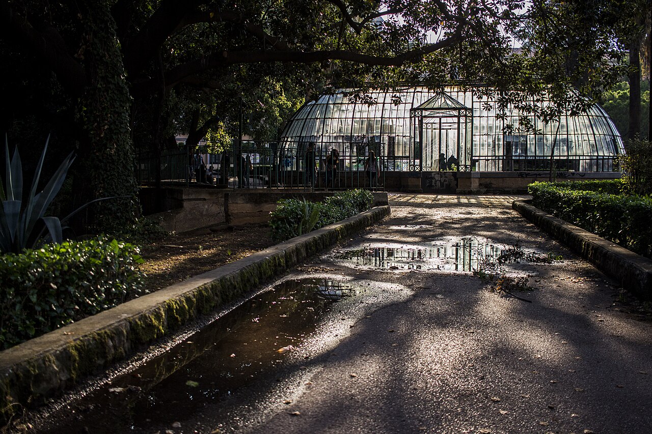 Gewächshaus des Giardino Inglese (Casa delle Ninfee), Palermo, Sizilien