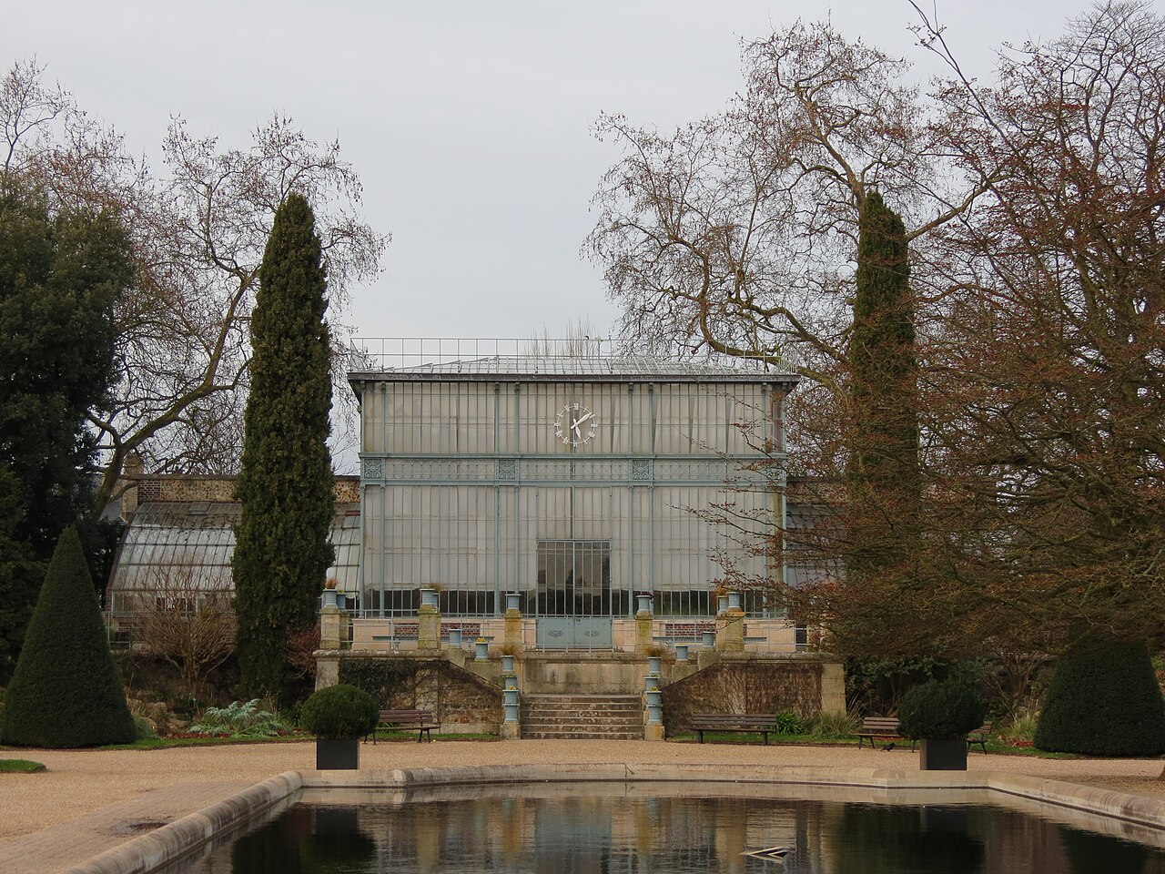 Gewächshäuser des Jardin des plantes de Rouen (Zentralgewächshaus von 1842), Rouen, Normandie